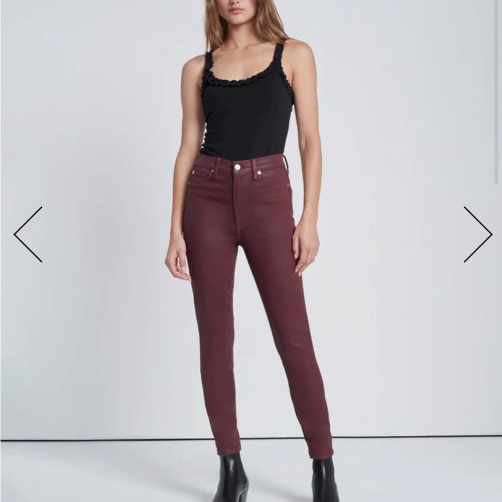 7 for all mankind jeans high rise burgundy ruby rust size 28